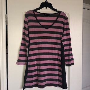 Grey/Pink Striped Tunic